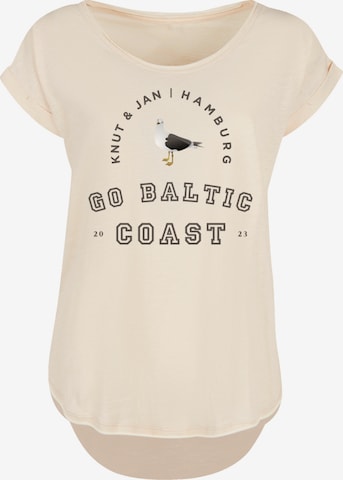 F4NT4STIC Shirt 'Möwe Knut & Jan Hamburg' in Beige: Vorderseite