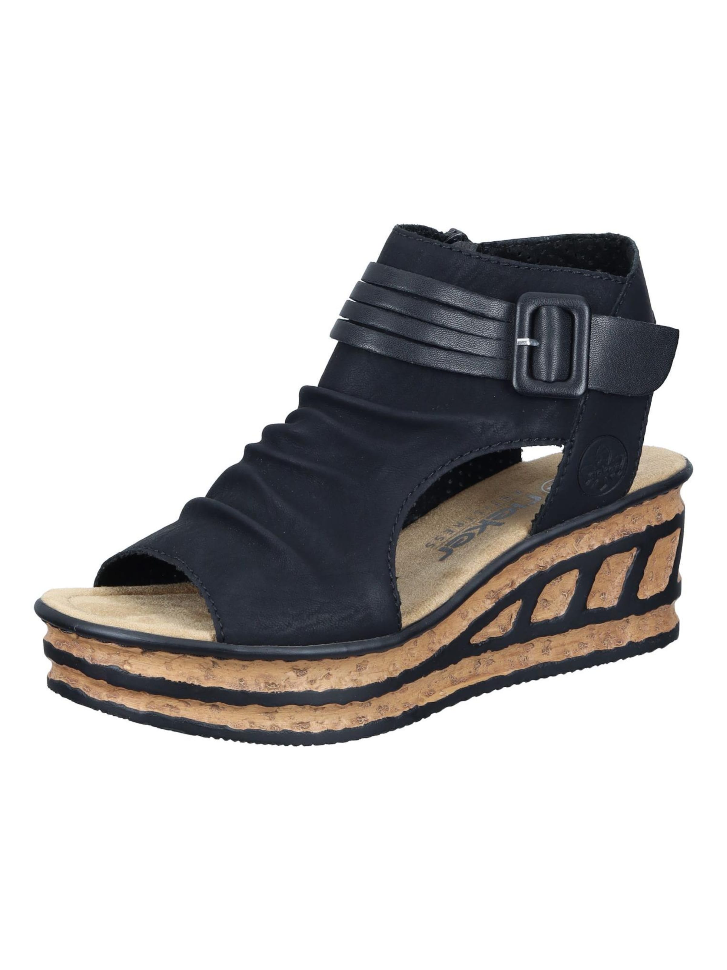 Rieker Sandals in Black: front