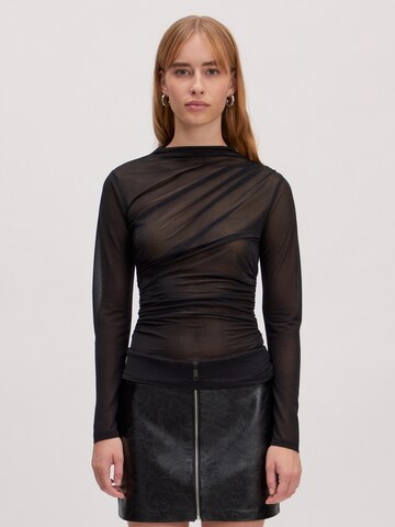 EDITED Shirt 'Veloria' in Schwarz: Vorderseite