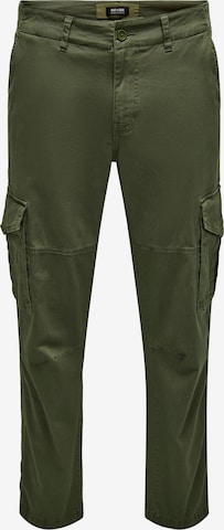Pantalon cargo 'Dean' Only & Sons en vert : devant