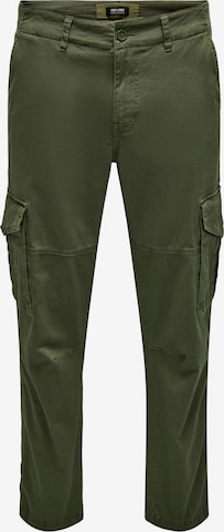 Effilé Pantalon cargo 'Dean' Only & Sons en vert : devant