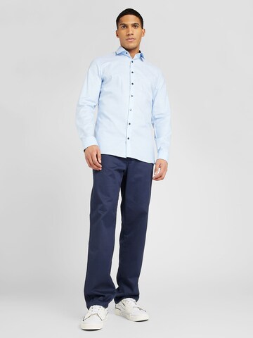 OLYMP - Ajuste estrecho Camisa de negocios en azul