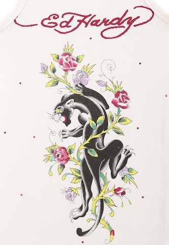 Ed Hardy - Vestido de tubo en blanco