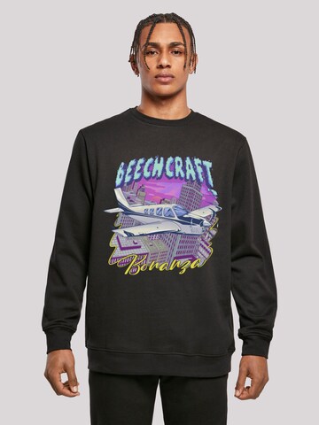 F4NT4STIC Sweatshirt 'Beech Skyline' in Zwart: voorkant