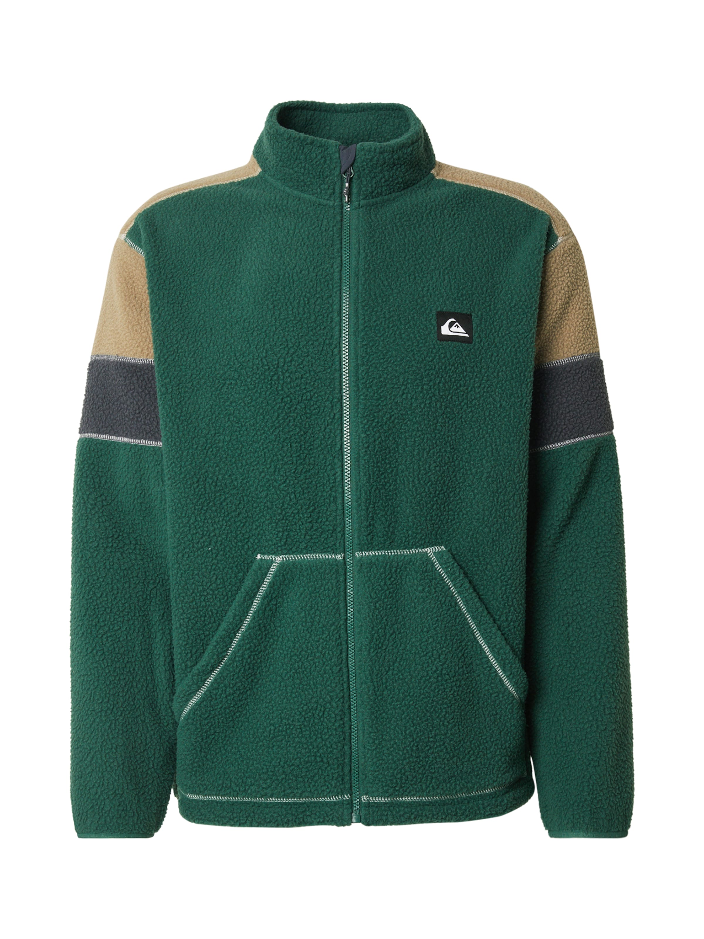 žalia QUIKSILVER Funkcinis flisinis džemperis &#x27;CLEAN COAST BLO&#x27;: priekis
