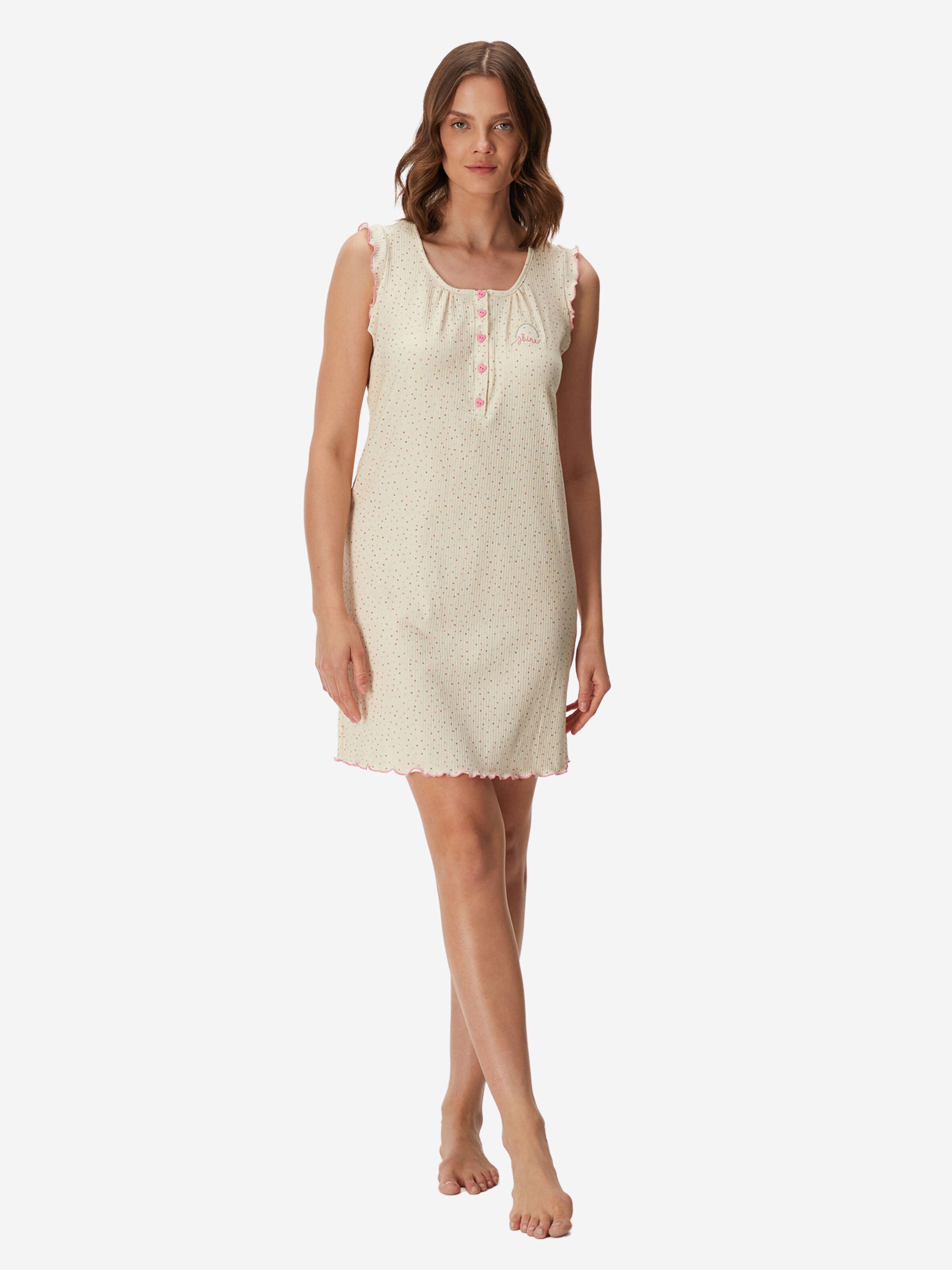 Goldenbay - Camiseta de noche 'Hazel' en amarillo: frente