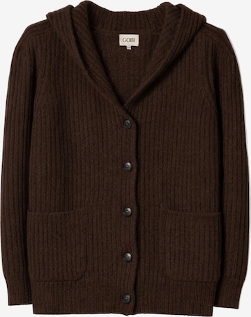 GOBI Cashmere - Cárdigan 'Wide-Shoulder Hooded Cashmere Cardigan' en marrón: frente