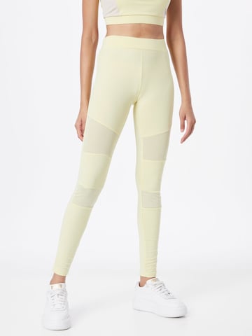 Urban Classics Skinny Leggings in Yellow: front