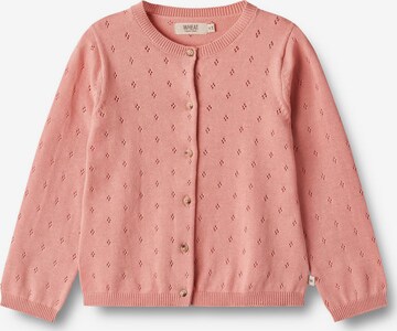 Wheat Knit Cardigan in Pink: front