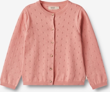 Wheat Knit Cardigan in Pink: front
