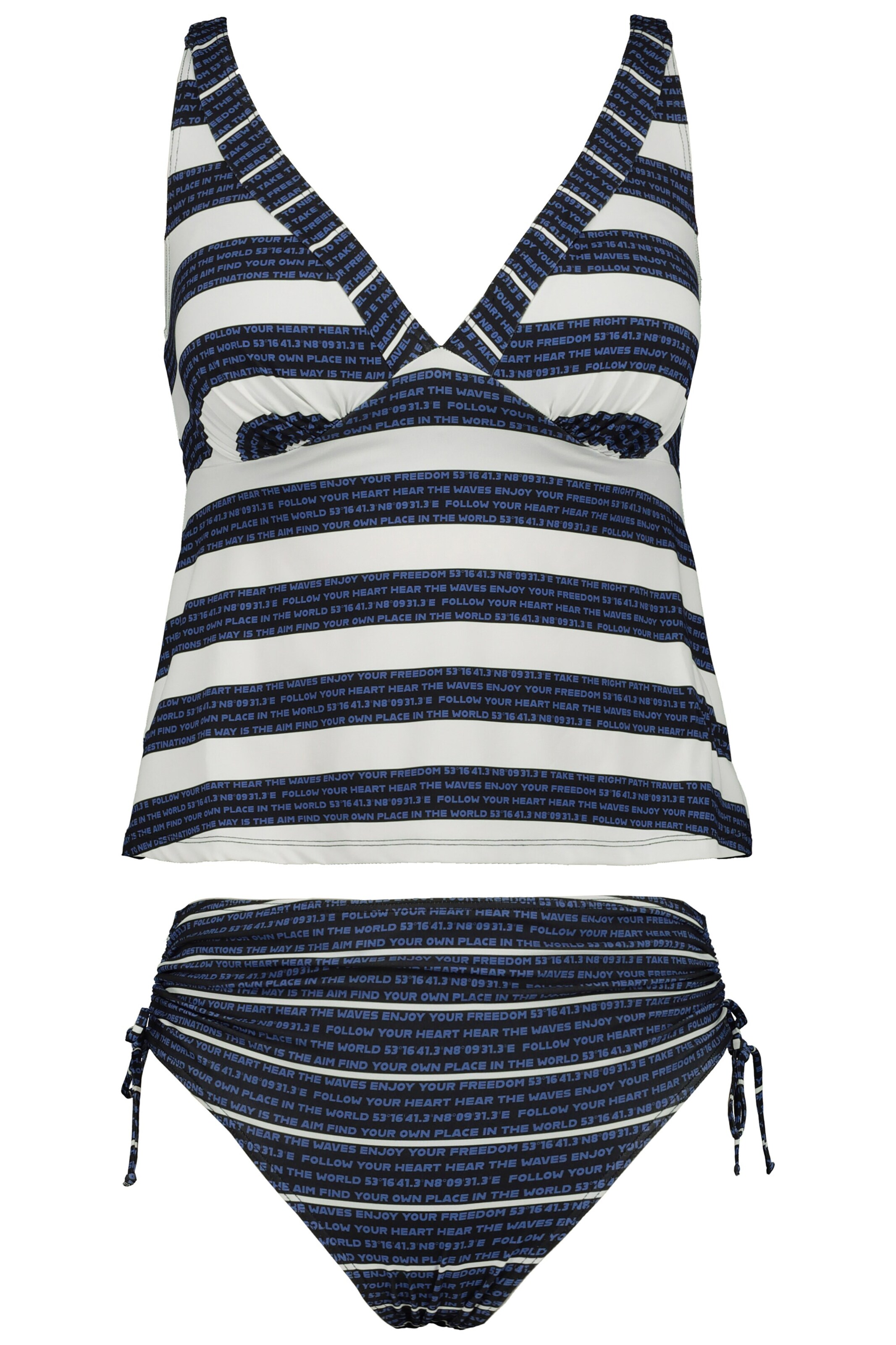 Ulla Popken Tankini in blau / weiß ABOUT YOU