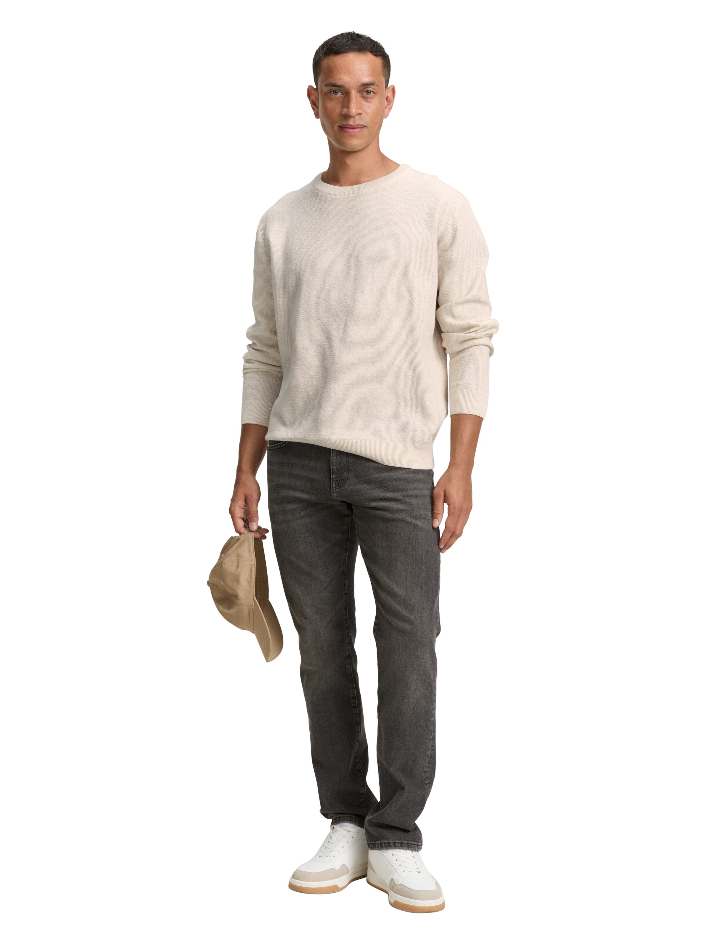TOM TAILOR Sweater in White: front