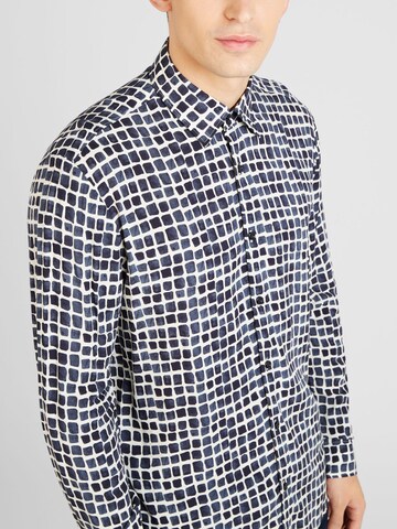 HUGO Regular fit Button Up Shirt 'Ermo' in Blue