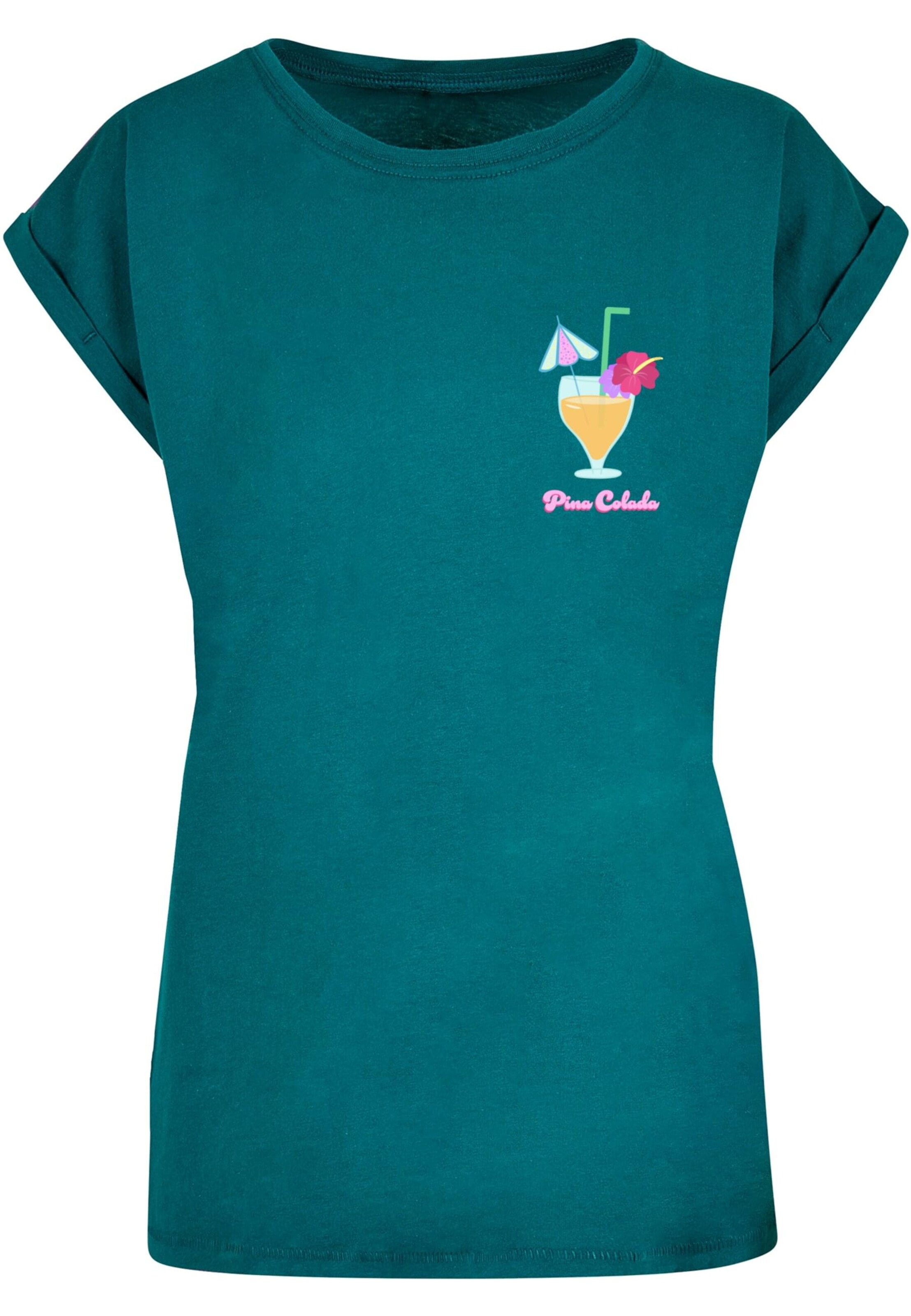 Merchcode T-Shirt 'Pina Colada' in Blau: Vorderseite