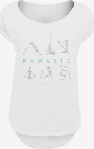 F4NT4STIC Shirt 'Namaste Yoga Skelett Halloween' in White: front
