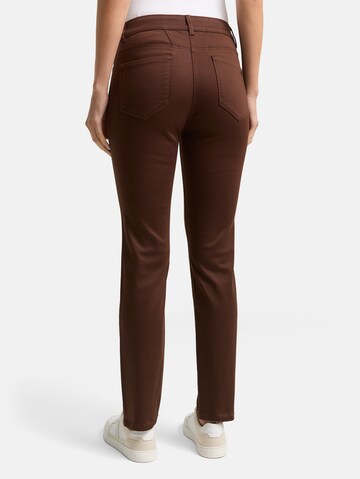 Coupe slim Pantalon 'Edda' TOM TAILOR en marron