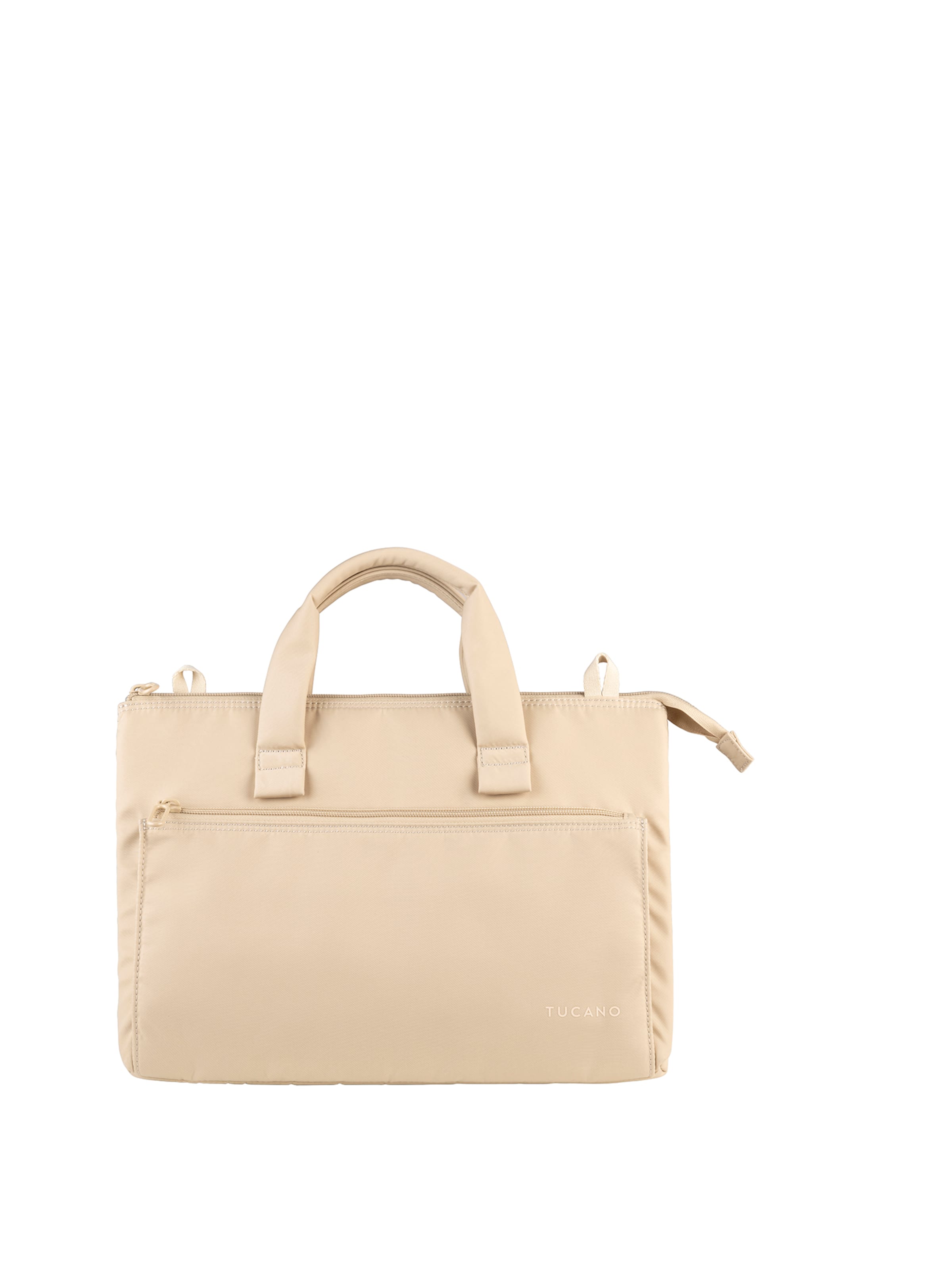Borsa a mano 'Borsa a Mano Donna PET Riciclato - Chiusura Zip e Tasche' di TUCANO in beige: frontale