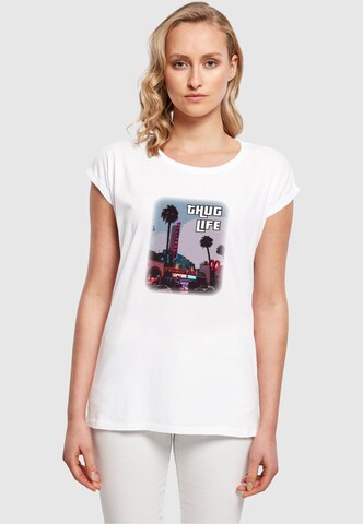 Merchcode Shirt 'Grand Thug Life' in Wit: voorkant