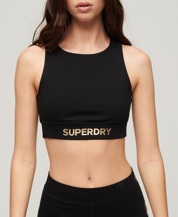 Bustier Soutien-gorge de sport Superdry en noir : devant