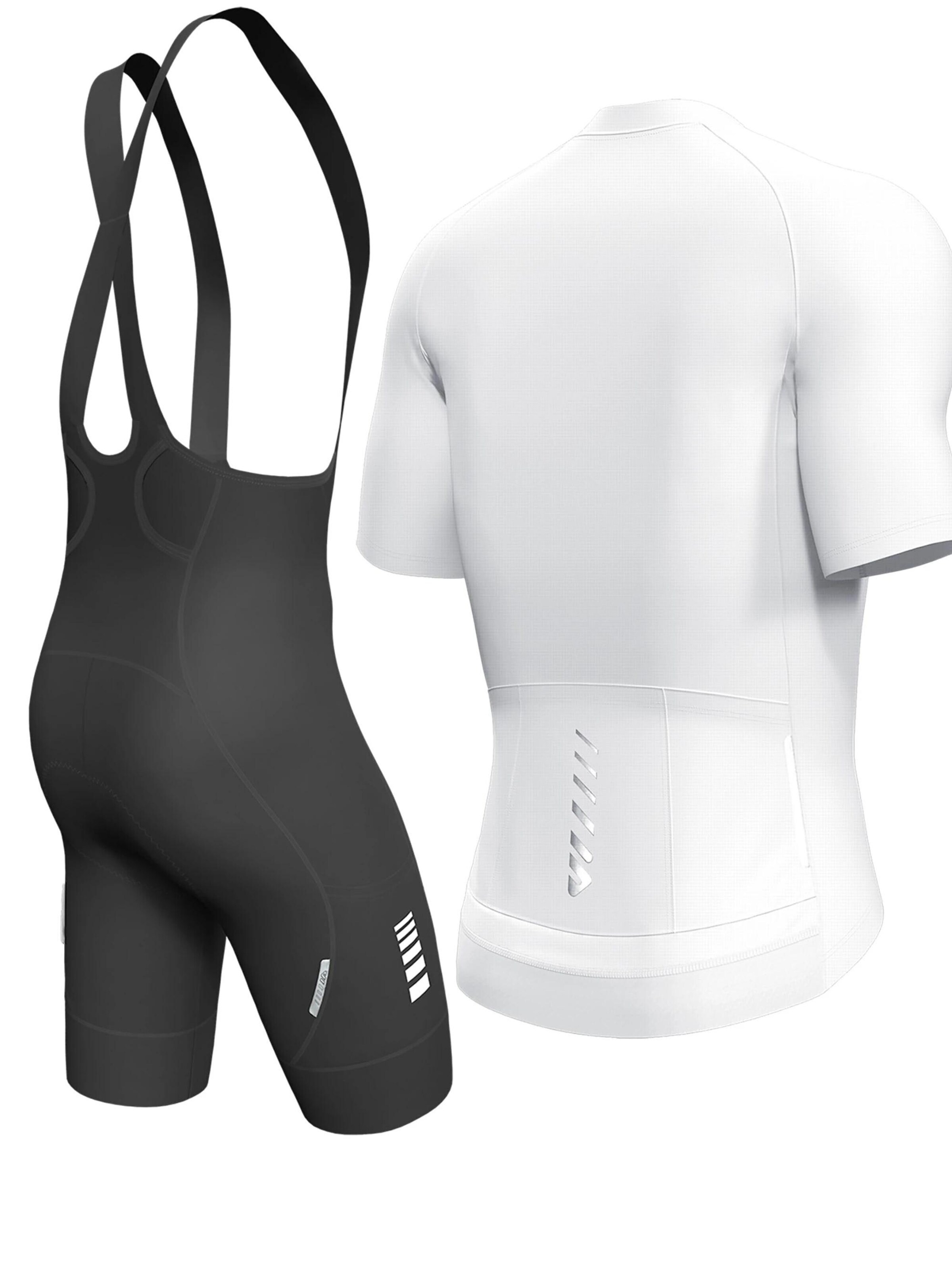 WULIBIKE - Ropa para correr 'Wulibike Radsport-Set 'Cargo X' mit 6 Taschen, Weiß/Schwarz' en blanco