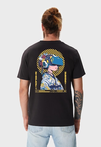 Oldskull T-Shirt 'Asian Virtual Geisha Logo' in Schwarz: Vorderseite