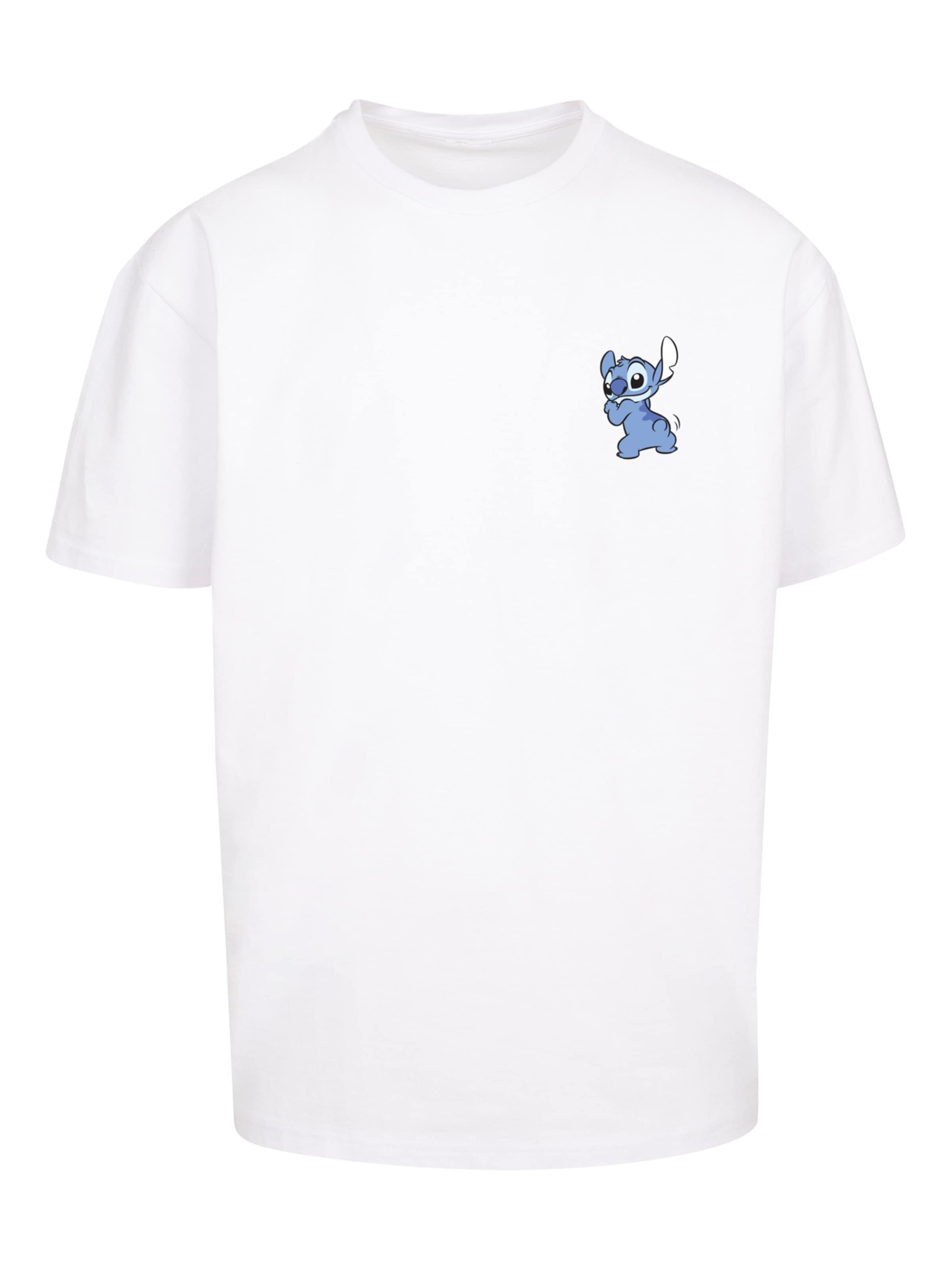 T-Shirt 'Disney Lilo And Stitch' F4NT4STIC en blanc : devant
