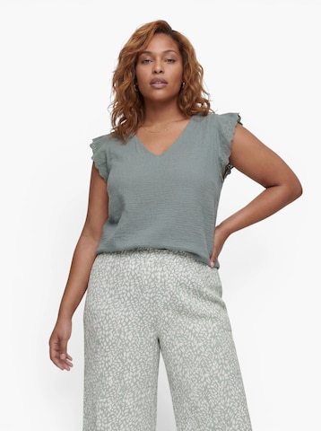 ONLY Carmakoma Blouse 'CARThyra' in Groen: voorkant