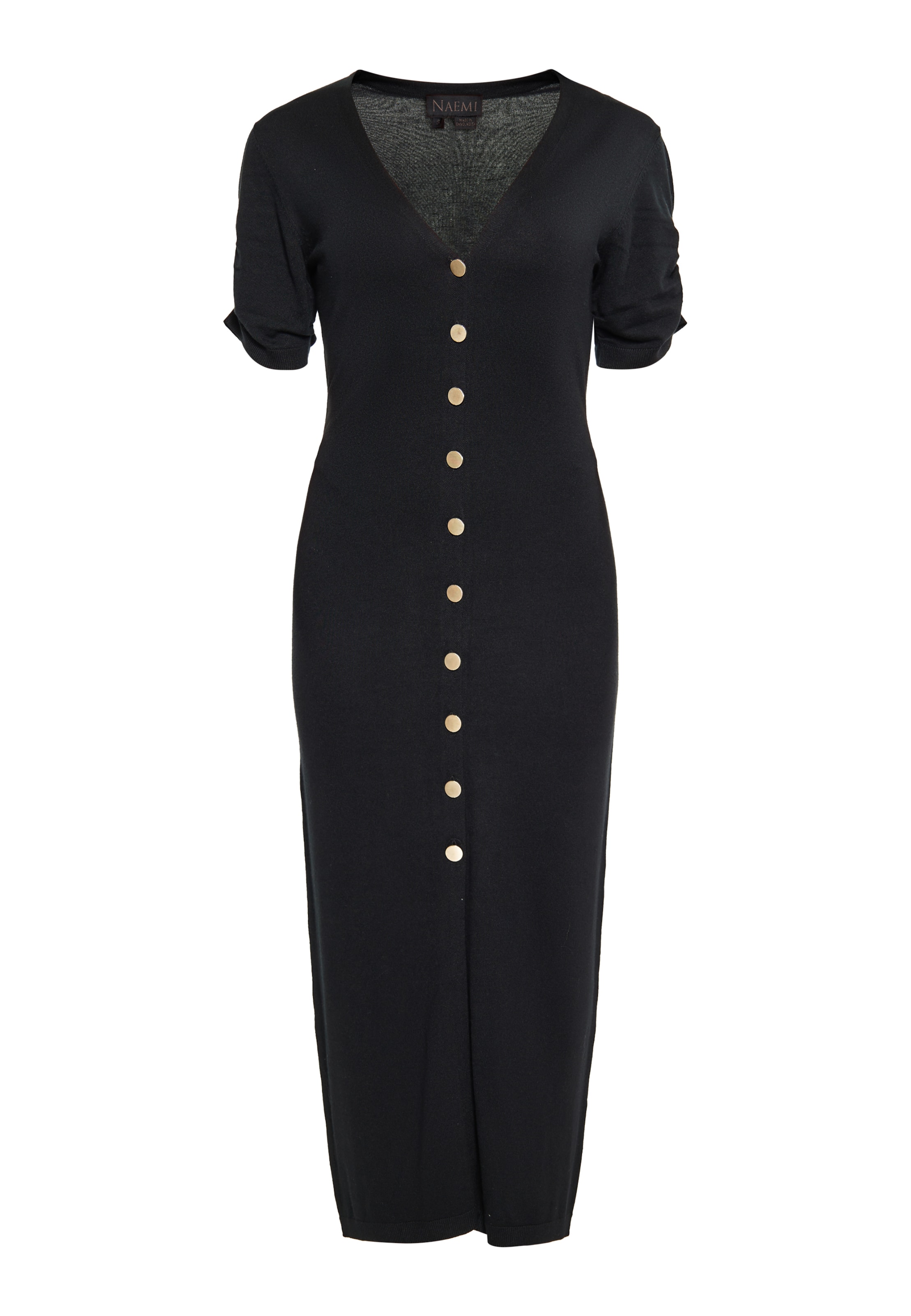 NAEMI - Vestido de malha em preto: frente