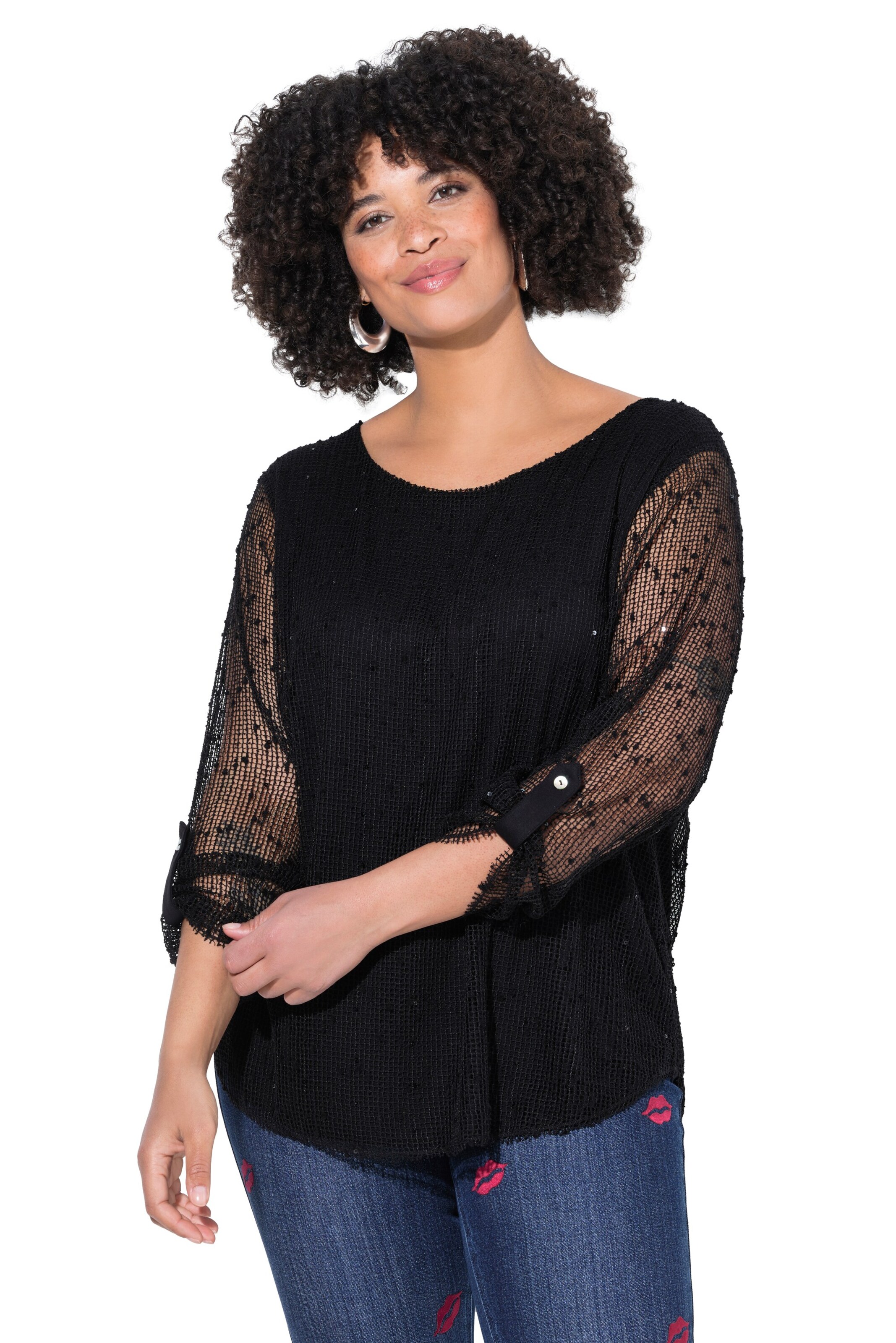 Angel of Style Blouse in Black: front