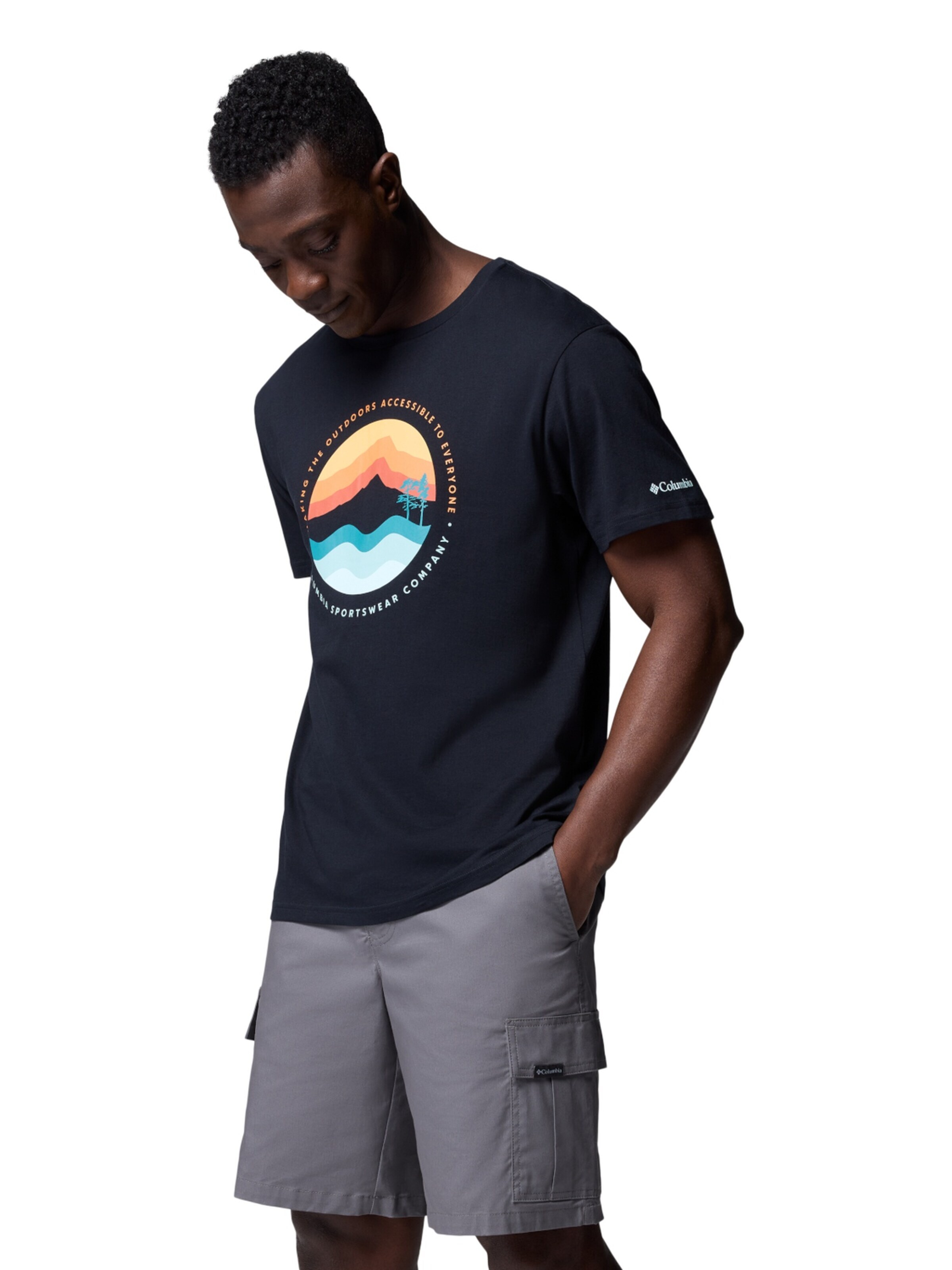COLUMBIA Shirt 'Columbia Path Lake II Graphic' in Zwart