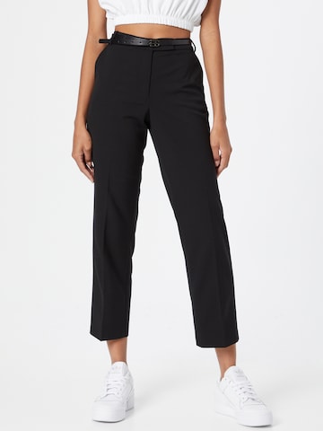 ESPRIT Regular Pleated Pants 'Newport' in Black: front