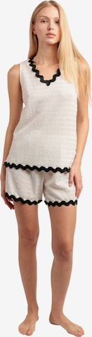 admas - Pijama 'ADMAS LUXURY Pijama Sin mangas Luxe Waves para Mujer' en beige: frente
