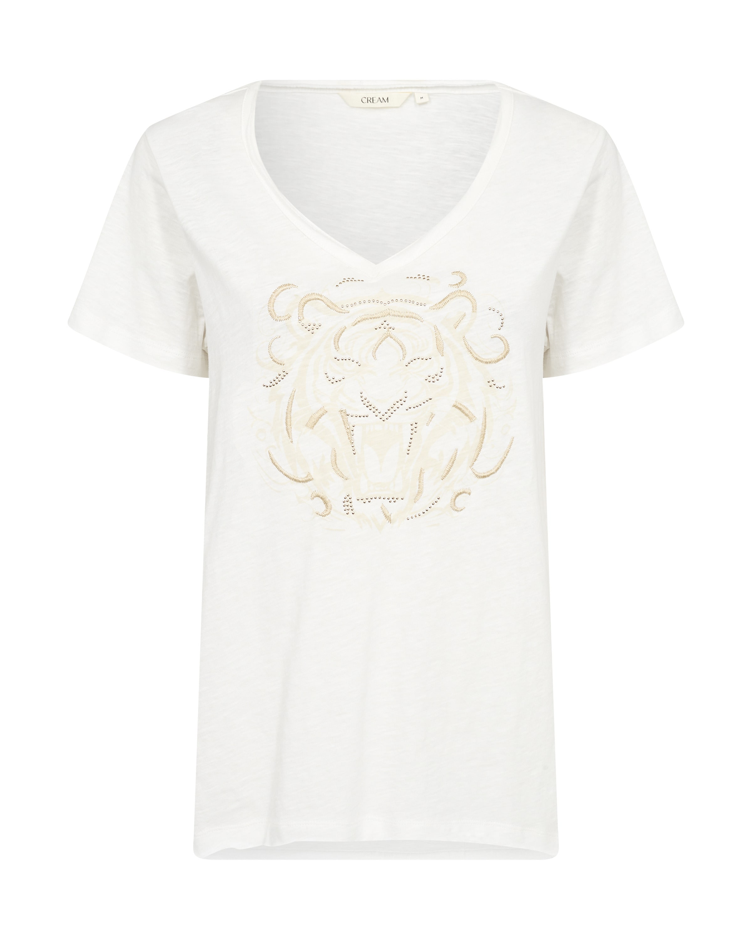 Cream Μπλουζάκι 'Tiva' σε λευκό: μπροστά