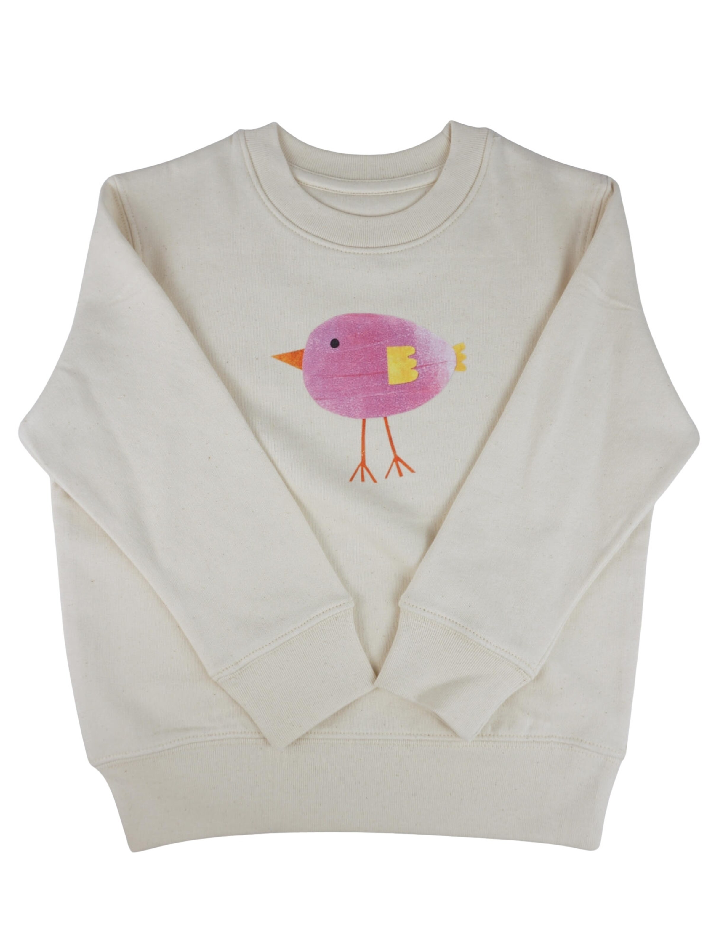 MelaDi Sweatshirt 'Lila Vogel'‌‌‌‌‌‌‌‌ in Weiß: Vorderseite