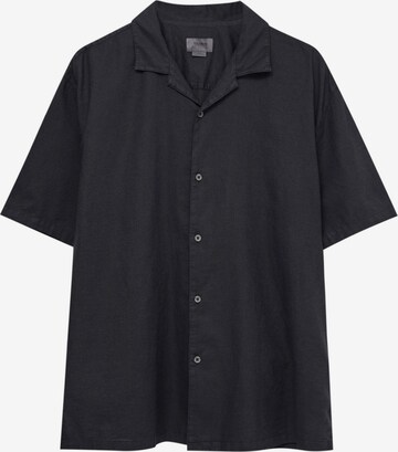 Pull&Bear Comfort Fit Hemd in Schwarz: predná strana