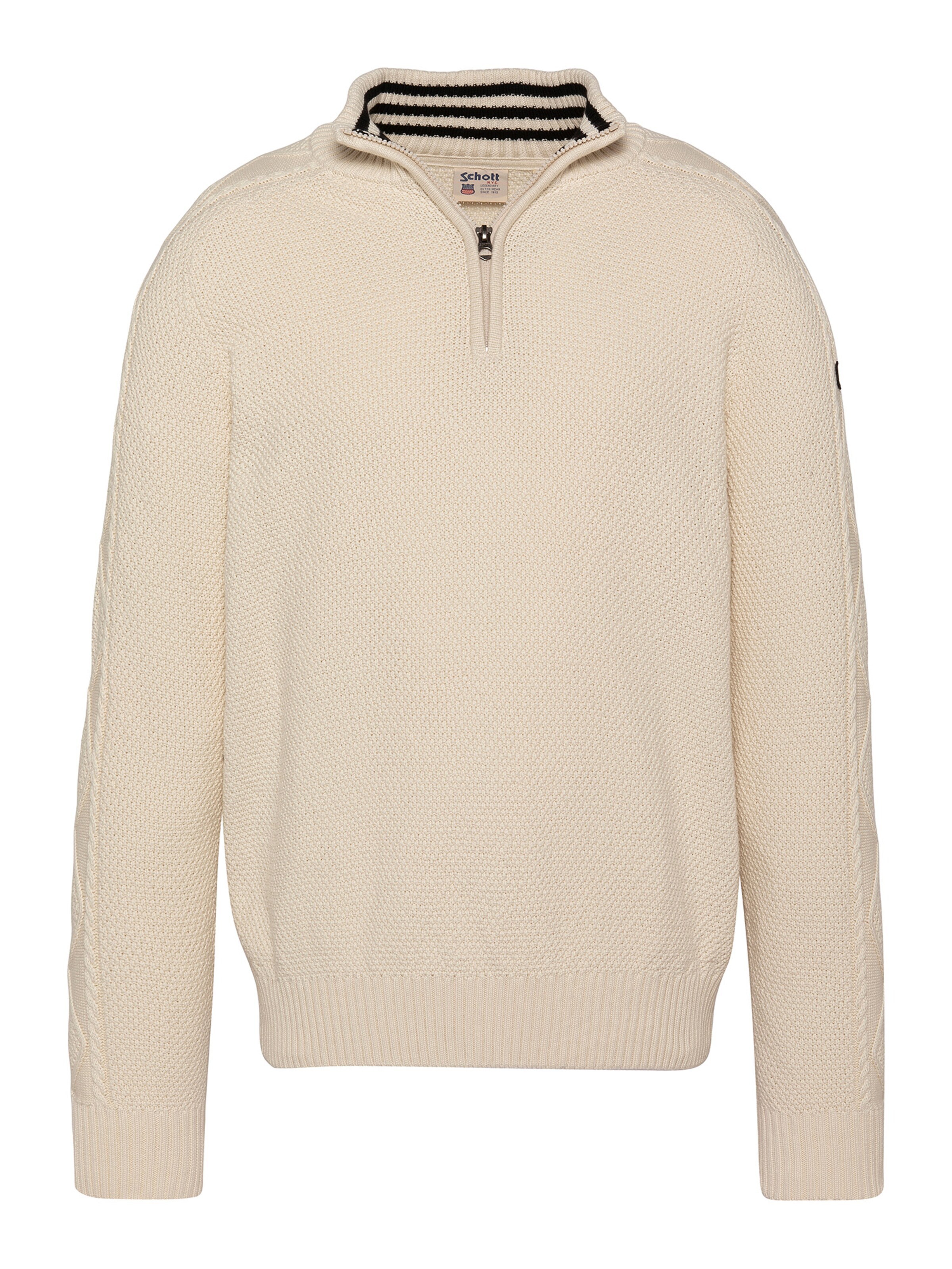Pull-over Schott NYC en beige : devant