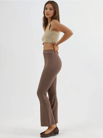 Hiccup - Flared Calças em castanho