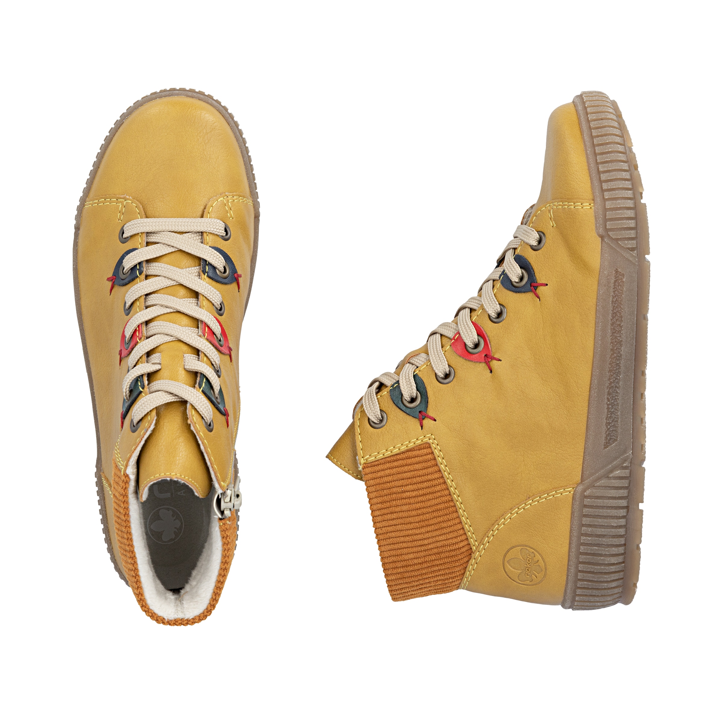 Bottes à lacets Rieker en jaune