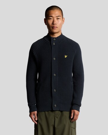Lyle & Scott Gebreid vest in Blauw: voorkant