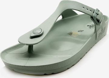 thies T-Bar Sandals 'thies 1856 ® Ecofoam Thong Sandal vegan' in Green: front