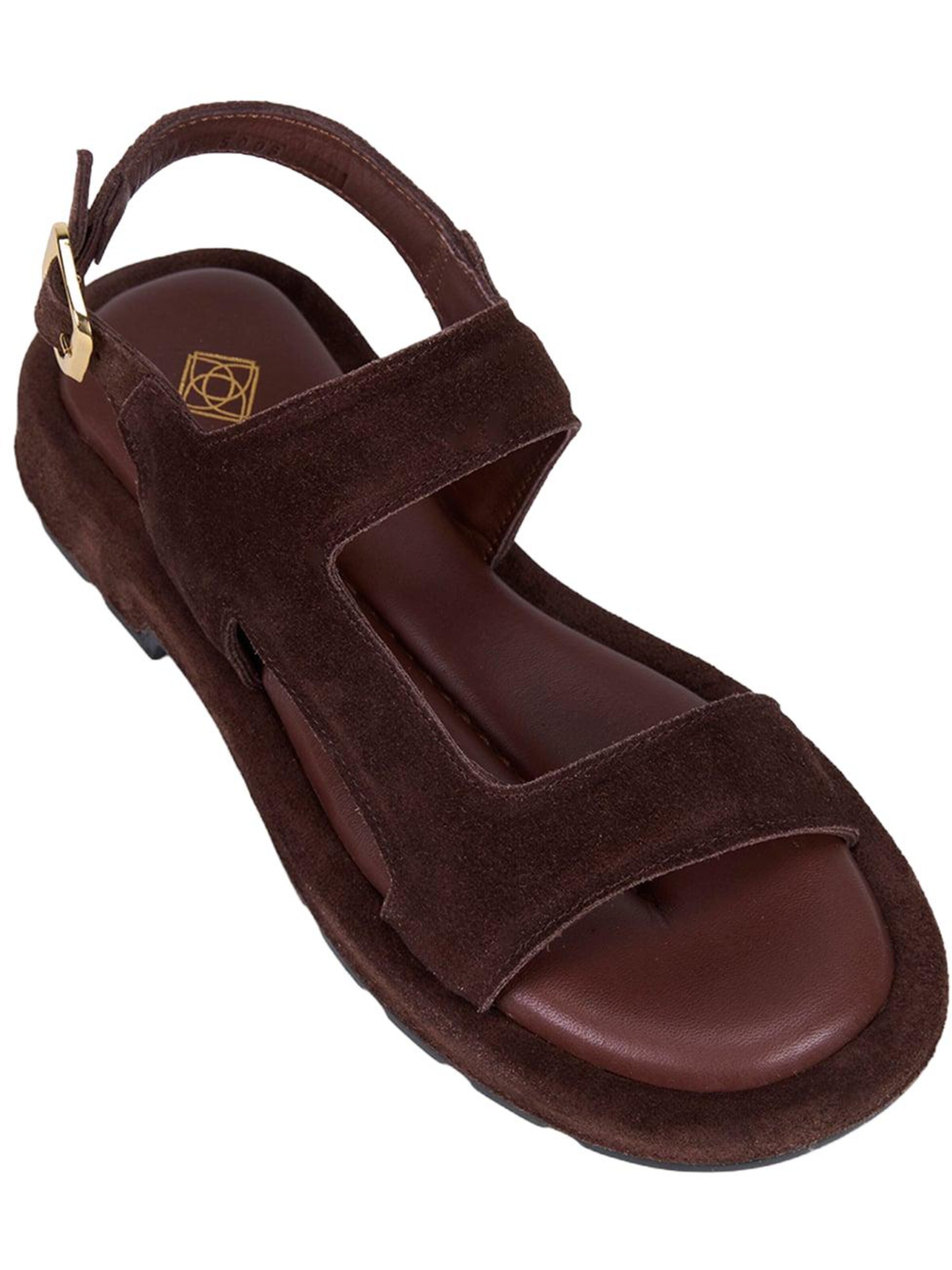 Desa - Sandalias 'DESA Damen-Sandalen aus Wildleder mit Knöchelschnalle' en marrón