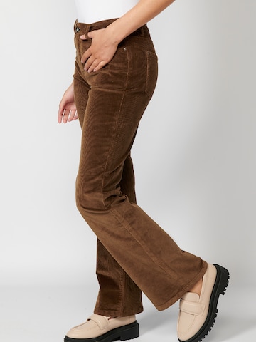 KOROSHI Flared Trousers in Brown