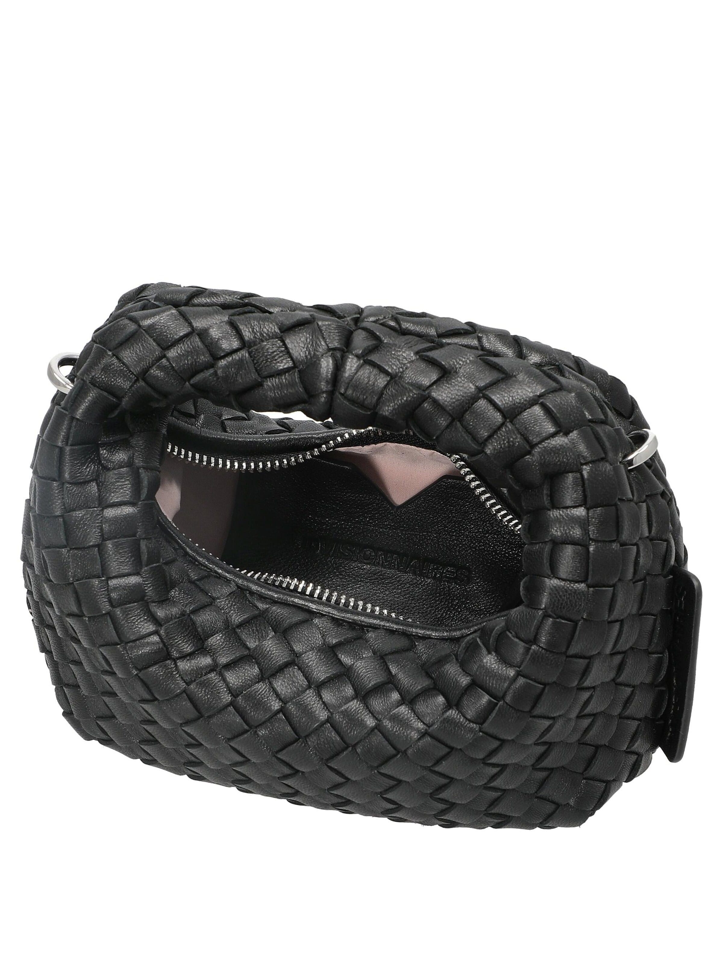 Les Visionnaires Handbag 'Greta Micro Weave Silky' in Black