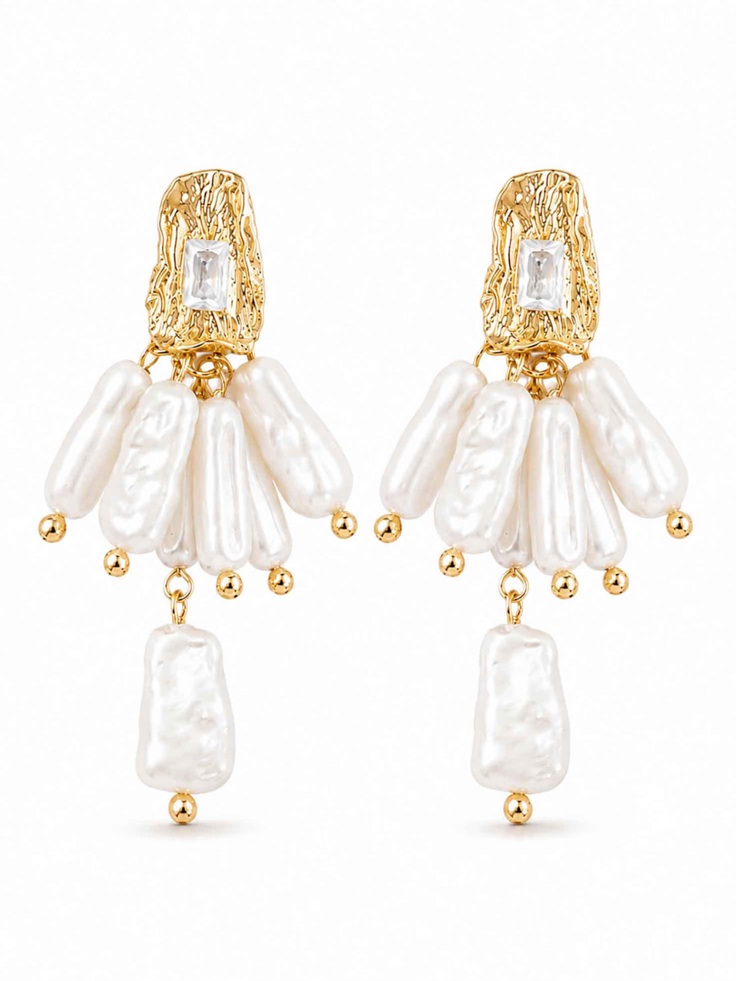 Orecchini 'Samira baroque pearl drop earrings' in One Size RteRme di colore oro, Visualizzazione prodotti