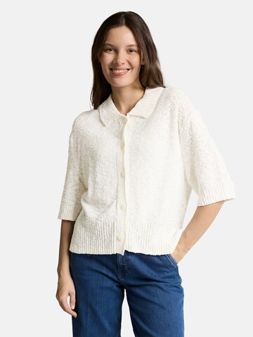 TOM TAILOR Gebreid vest in Wit: voorkant