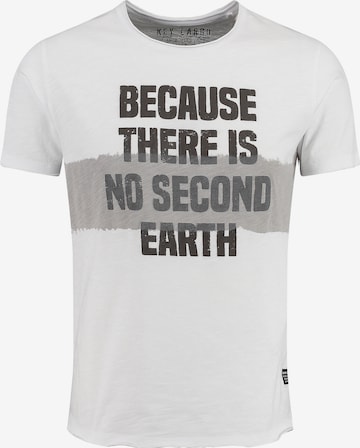 Key Largo - Camisa 'MT EARTH' em branco: frente