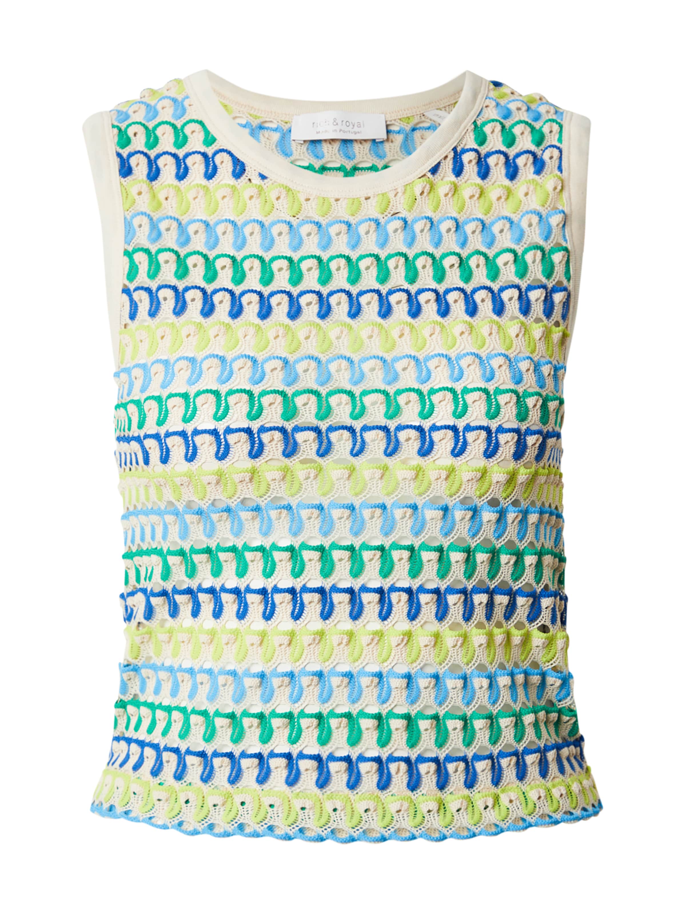 Rich & Royal Kootud topp 'Raschel', värv valge: eest vaates