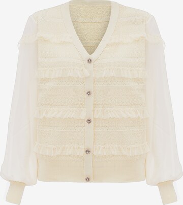 carato Knit Cardigan in White: front