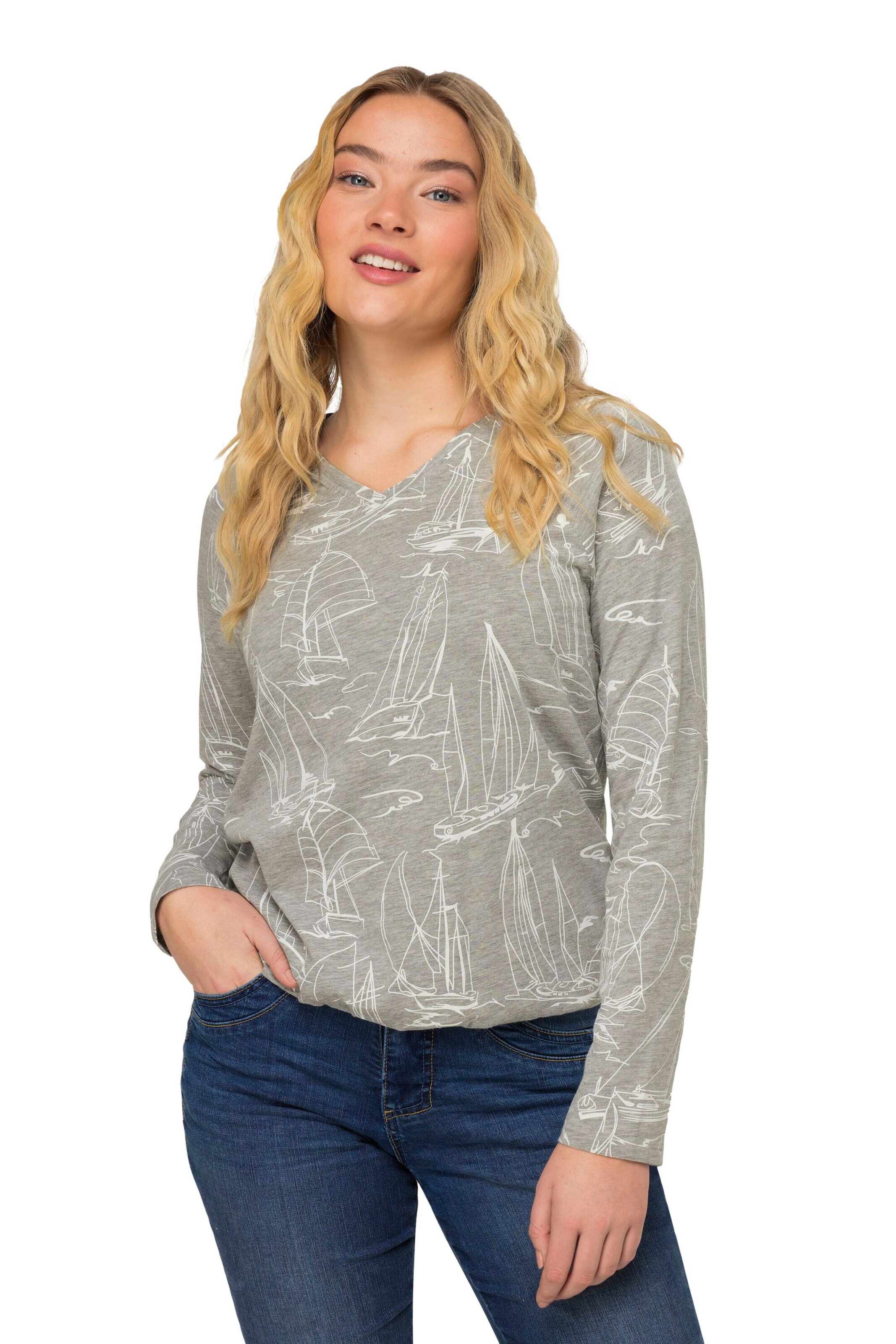 LAURASØN Shirt in Grijs: voorkant