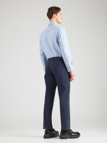 Hackett London Regular Trousers with creases 'SANDERSON' in Blue: back